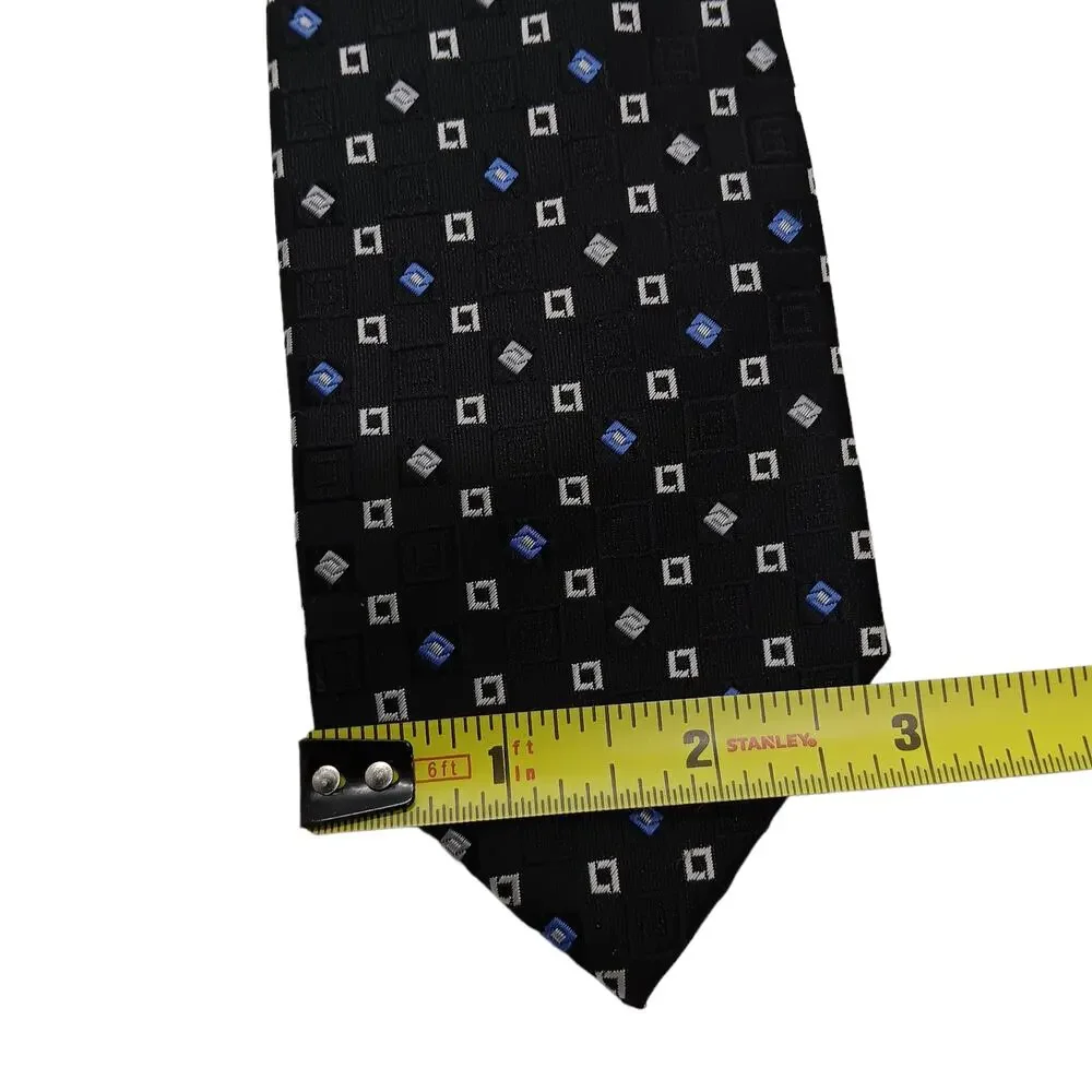 Umo Lorenzo Italy Classic Tie Black Geometric Print 50